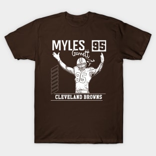 Myles garrett || Cleveland browns || White retro T-Shirt